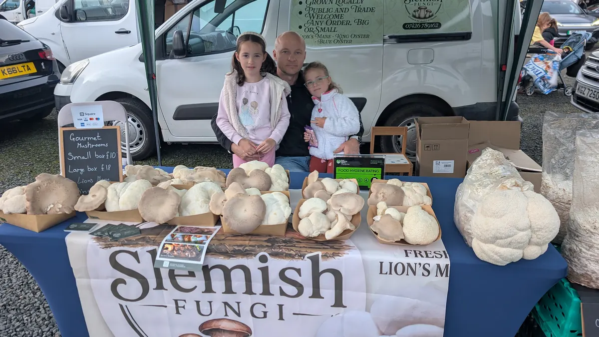 The Slemish Fungi family behind the market stall